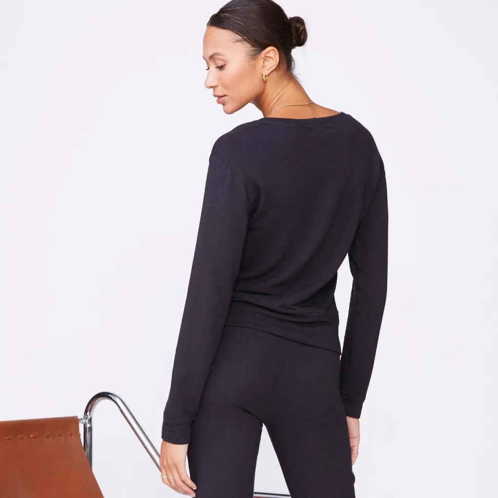 Supersoft|Sweatshirts*MONROW Supersoft Crew Neck Sweatshirt -Faded Black Color FADEDBLACK