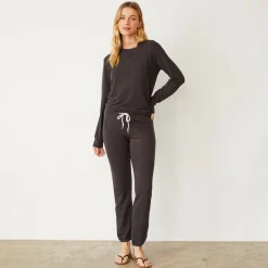 Supersoft*MONROW Supersoft Crew Neck Sweatshirt WASHEDBLACK