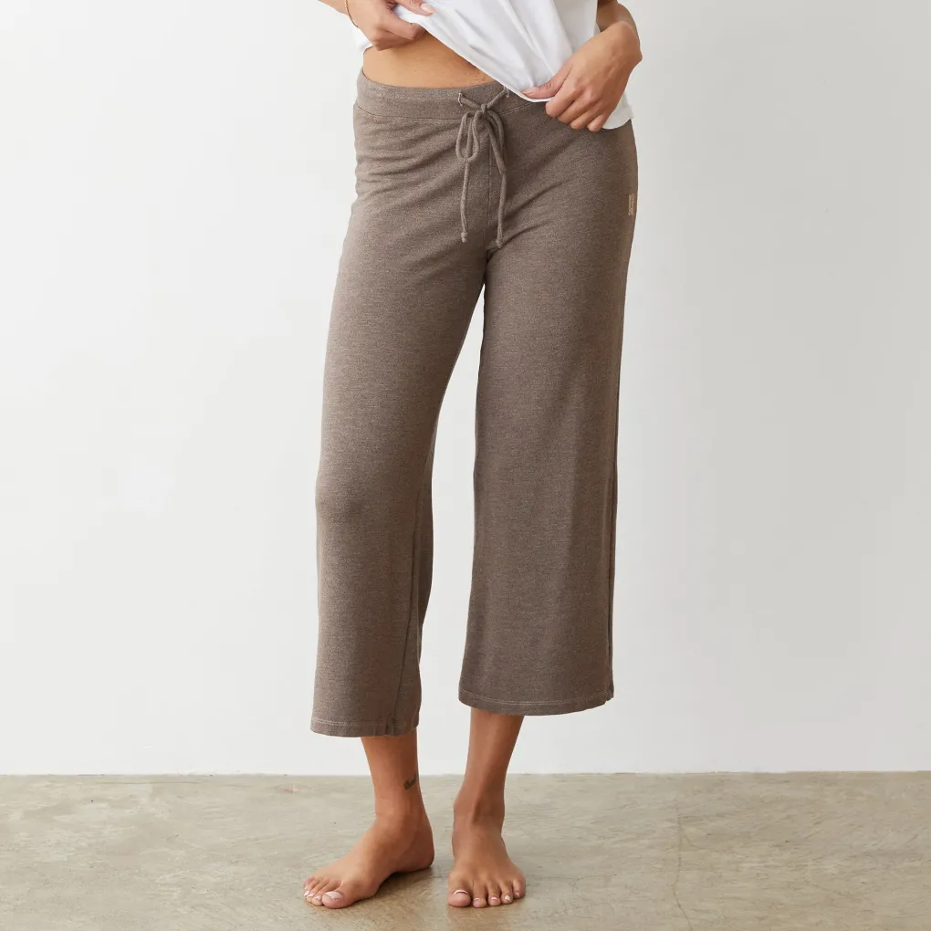 Supersoft|Sweats*MONROW Supersoft Crop Lounge Pant PECAN