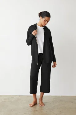 Supersoft|Sweats*MONROW Supersoft Crop Lounge Pant BLACK