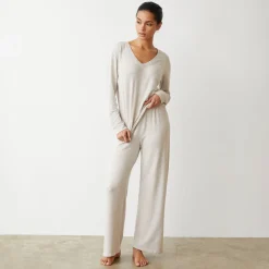 Supersoft|Sweats*MONROW Supersoft Crop Straight Leg Sweat BONE