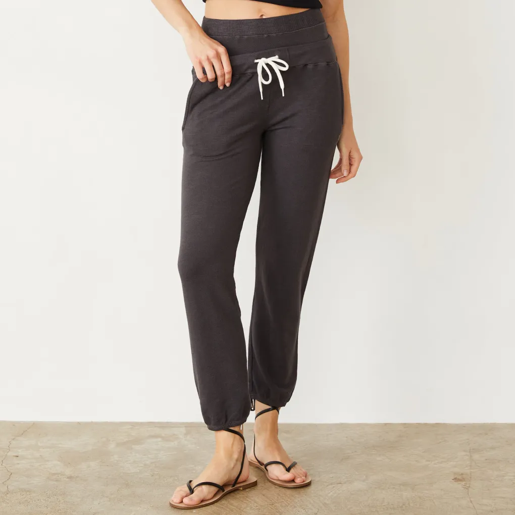Supersoft|Sweats*MONROW Supersoft Double Waist Sweat WASHEDBLACK