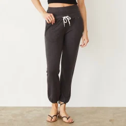 Supersoft|Sweats*MONROW Supersoft Double Waist Sweat WASHEDBLACK