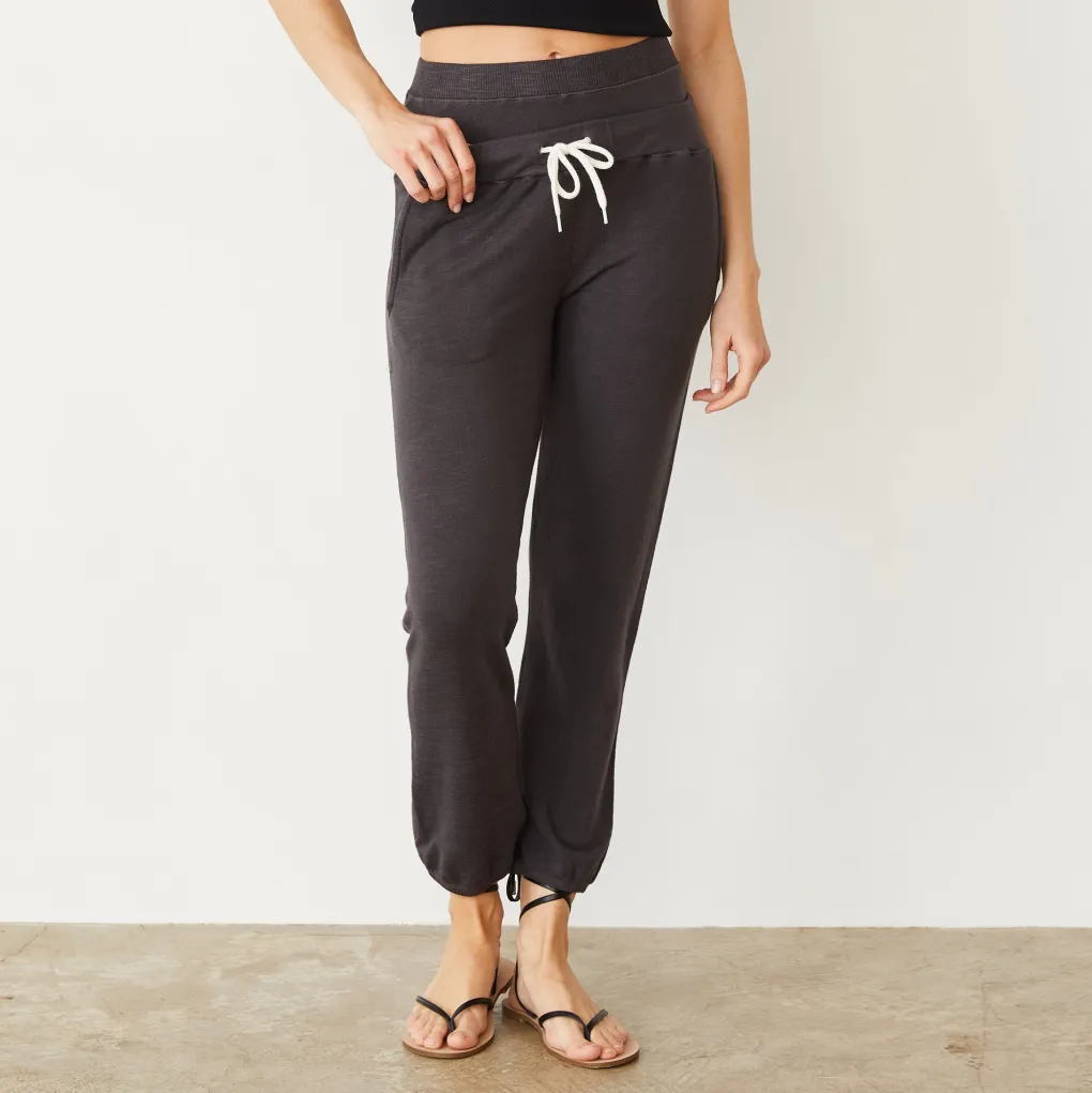 Supersoft|Sweats*MONROW Supersoft Double Waist Sweat WASHEDBLACK