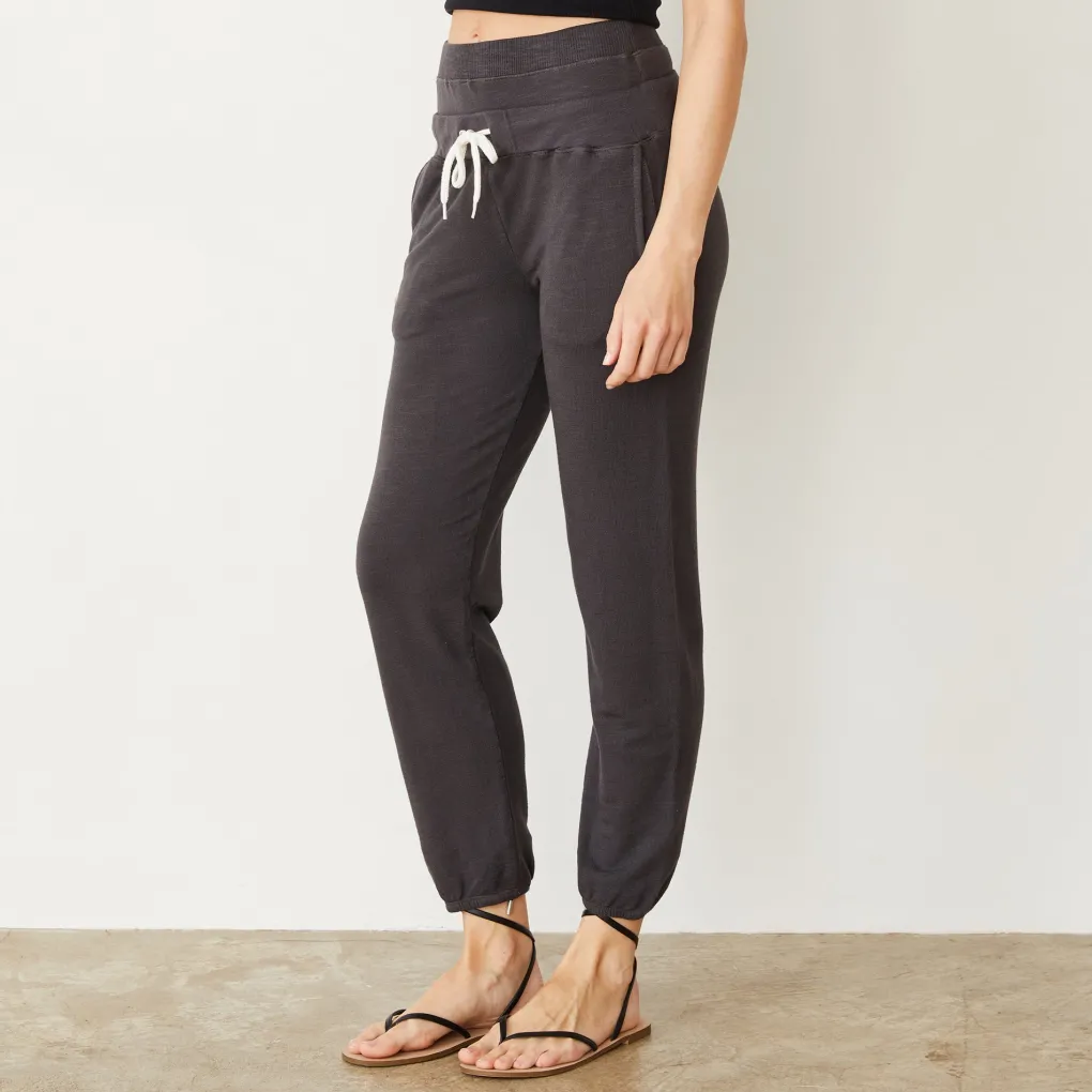 Supersoft|Sweats*MONROW Supersoft Double Waist Sweat WASHEDBLACK