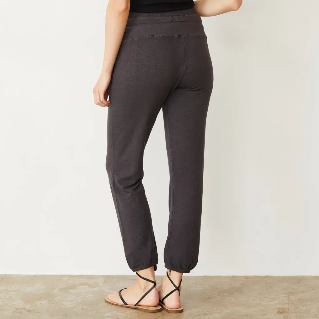 Supersoft|Sweats*MONROW Supersoft Double Waist Sweat WASHEDBLACK