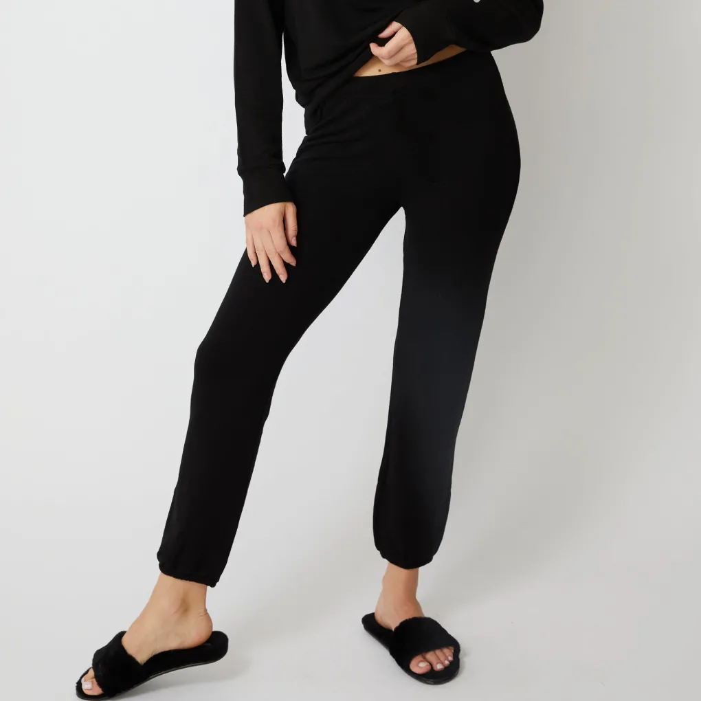 Supersoft*MONROW Supersoft Elastic Waist Sweats BLACK