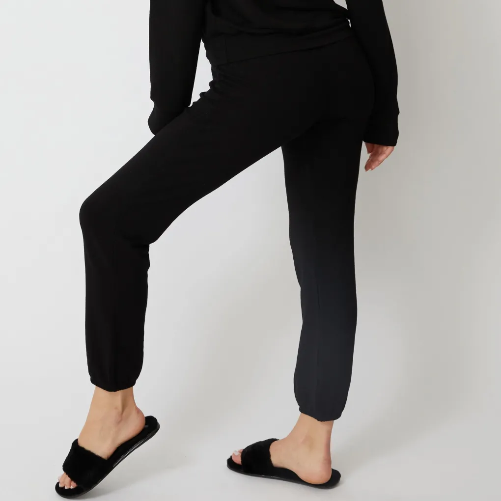 Supersoft*MONROW Supersoft Elastic Waist Sweats BLACK