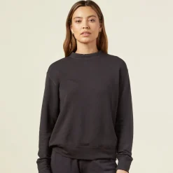 Sweatshirts*MONROW Supersoft Fleece Boyfriend Sweatshirt FADEDBLACK