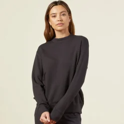 Sweatshirts*MONROW Supersoft Fleece Boyfriend Sweatshirt FADEDBLACK