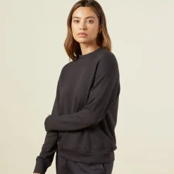 Sweatshirts*MONROW Supersoft Fleece Boyfriend Sweatshirt FADEDBLACK