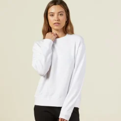 Sweatshirts*MONROW Supersoft Fleece Boyfriend Sweatshirt WHITE