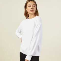 Sweatshirts*MONROW Supersoft Fleece Boyfriend Sweatshirt WHITE