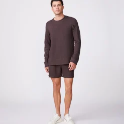 Mens Sale|Men's Sale*MONROW Supersoft Fleece Crew Neck Sweatshirt COCOA