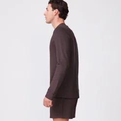 Mens Sale|Men's Sale*MONROW Supersoft Fleece Crew Neck Sweatshirt COCOA