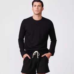 Mens Sale|Men's Sale*MONROW Supersoft Fleece Crew Neck Sweatshirt BLACK