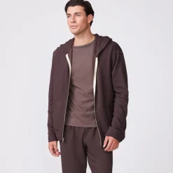 Mens Sale|Men's Sale*MONROW Supersoft Fleece Zip Up Hoody COCOA