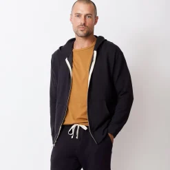Mens Sale|Men's Sale*MONROW Supersoft Fleece Zip Up Hoody FADEDBLACK
