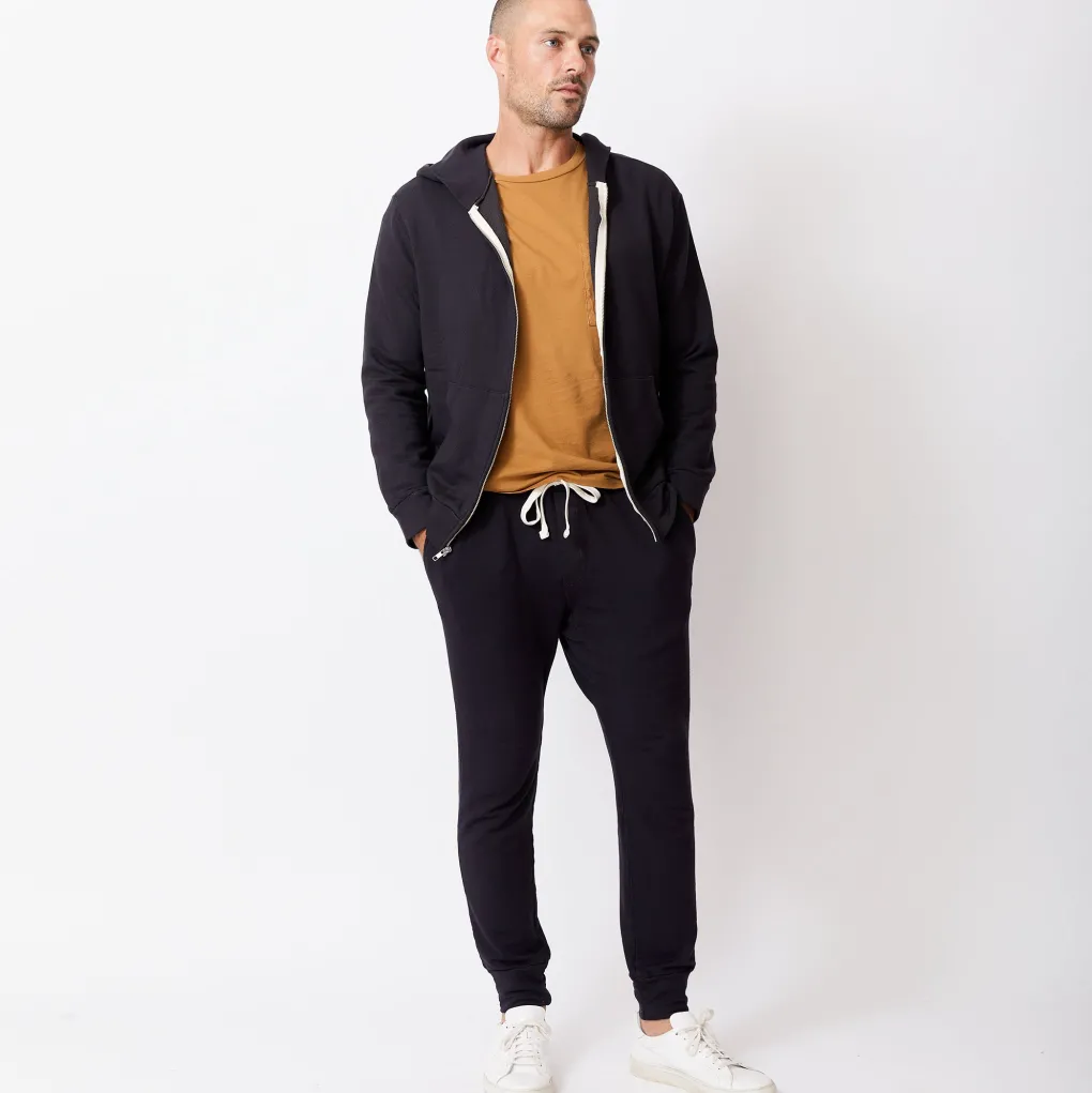 Mens Sale|Men's Sale*MONROW Supersoft Fleece Zip Up Hoody FADEDBLACK