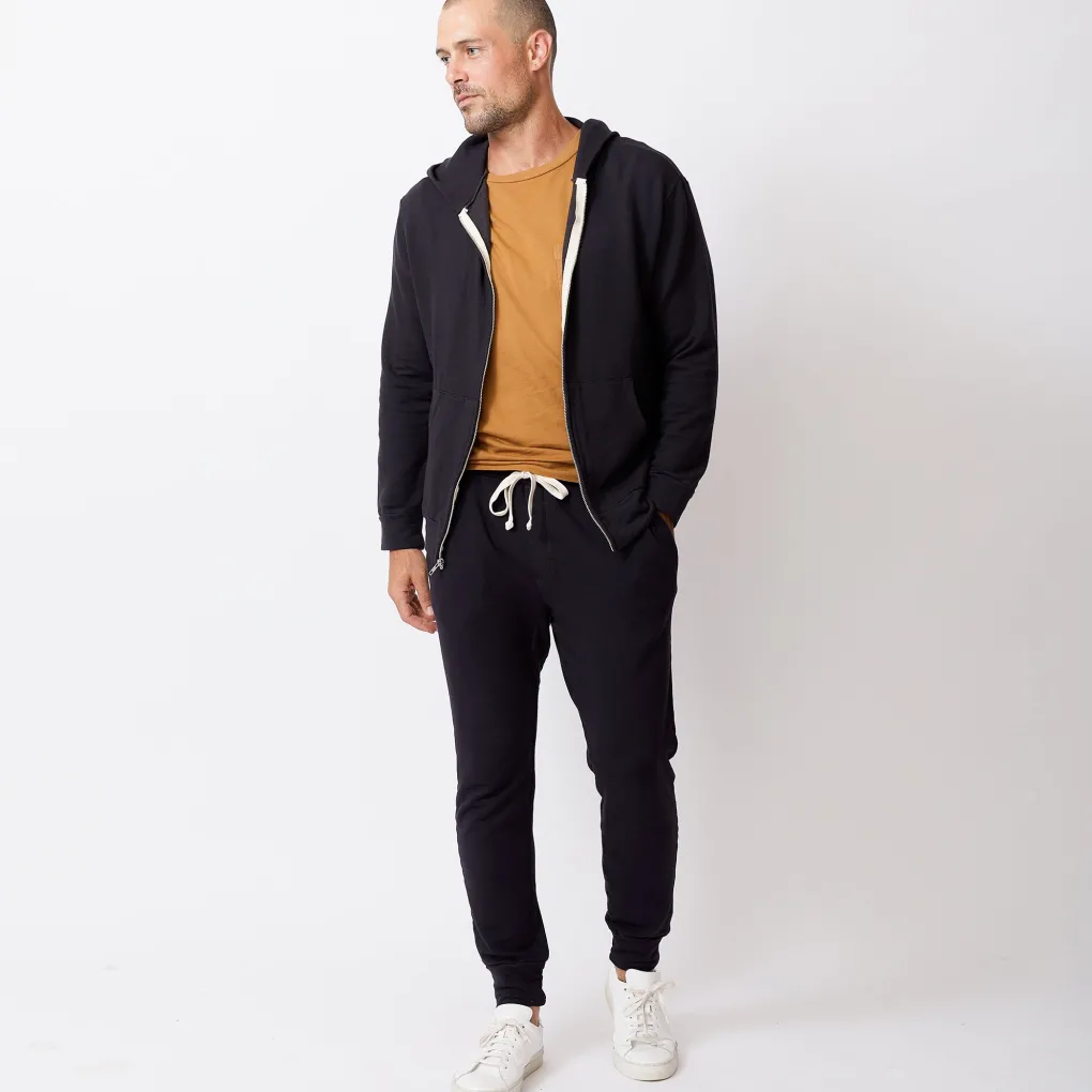 Mens Sale|Men's Sale*MONROW Supersoft Fleece Zip Up Hoody FADEDBLACK