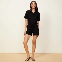 Supersoft|Rompers*MONROW Supersoft Romper BLACK