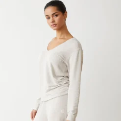 Sweatshirts|Supersoft*MONROW Supersoft V Neck Long Sleeve BONE