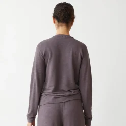 Supersoft|Sweatshirts*MONROW Supersoft V Neck Long Sleeve DUSTYPLUM
