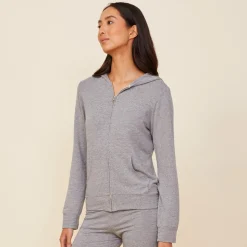 Supersoft|Sets*MONROW Supersoft Zip Up Dark Heather Hoody DARKHEATHER