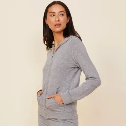 Supersoft|Sets*MONROW Supersoft Zip Up Dark Heather Hoody DARKHEATHER