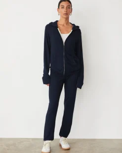 Supersoft|Sets*MONROW Supersoft Zip Up Hoody BLUEBLACK