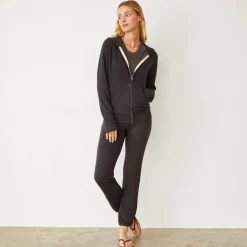 Supersoft|Sets*MONROW Supersoft Zip Up Hoody WASHEDBLACK