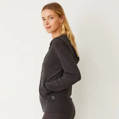 Supersoft|Sets*MONROW Supersoft Zip Up Hoody WASHEDBLACK