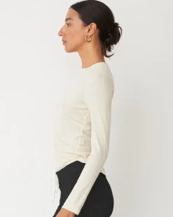 Long Sleeve|Travel Essentials*MONROW Supimafine Rib Long Sleeve Crew OFFWHITE