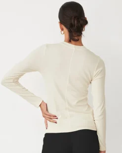 Long Sleeve|Travel Essentials*MONROW Supimafine Rib Long Sleeve Crew OFFWHITE