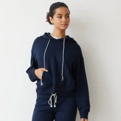 Hoodies*MONROW Supima Fleece Hoody DARKNAVY