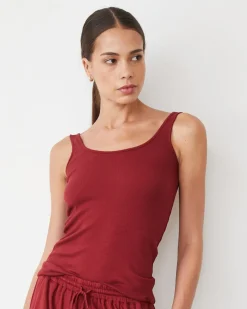 Sets|Tanks*MONROW Supimaluxe Rib Scoop Neck Tank RUBY