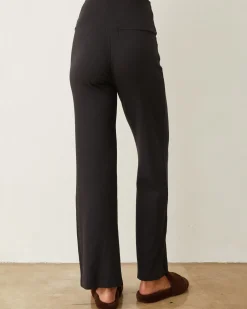 Sweats*MONROW Supima Rib Flare Pant BLACK