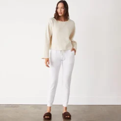 Sweatshirts*MONROW Teddy Fleece Boat Neck Sweatshirt OFFWHITE