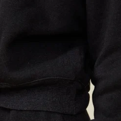 Sweatshirts*MONROW Teddy Fleece Crew Neck Sweatshirt BLACK