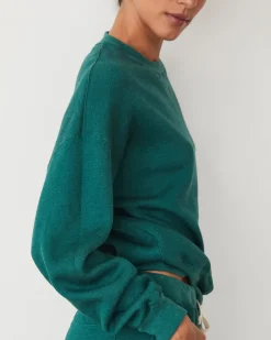 Travel Essentials|Sweatshirts*MONROW Teddy Fleece Crew Neck Sweatshirt FOREST