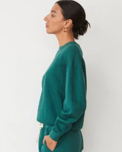 Travel Essentials|Sweatshirts*MONROW Teddy Fleece Crew Neck Sweatshirt FOREST