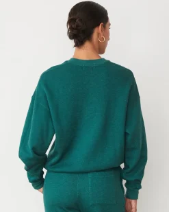 Travel Essentials|Sweatshirts*MONROW Teddy Fleece Crew Neck Sweatshirt FOREST