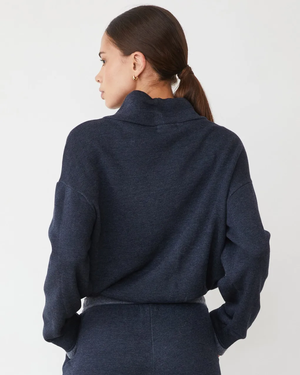 Travel Essentials|Sweatshirts*MONROW Teddy Fleece Funnel Pullover DARKNAVY