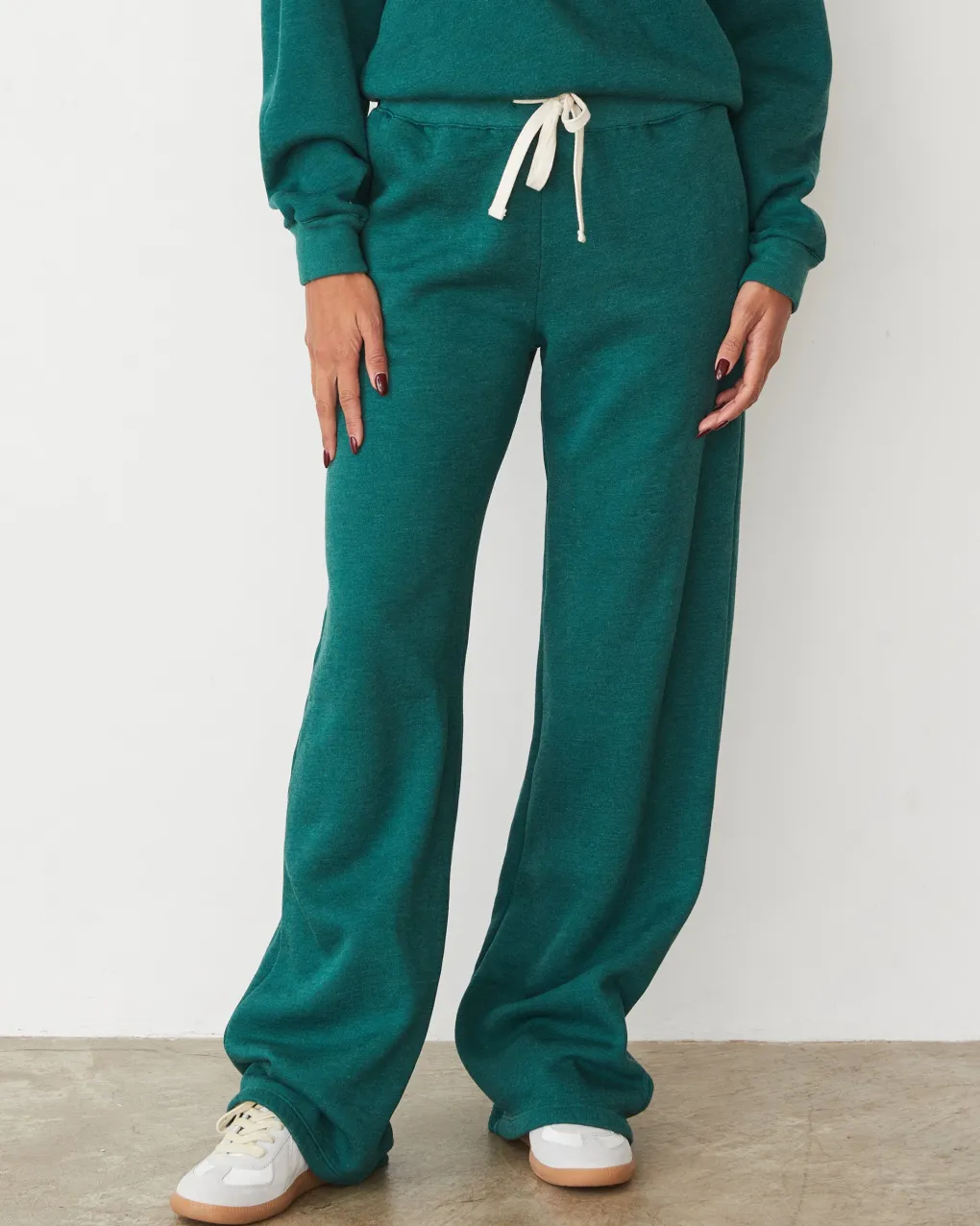 Travel Essentials|Sweats*MONROW Teddy Fleece Oversized Straight Leg Sweat FOREST