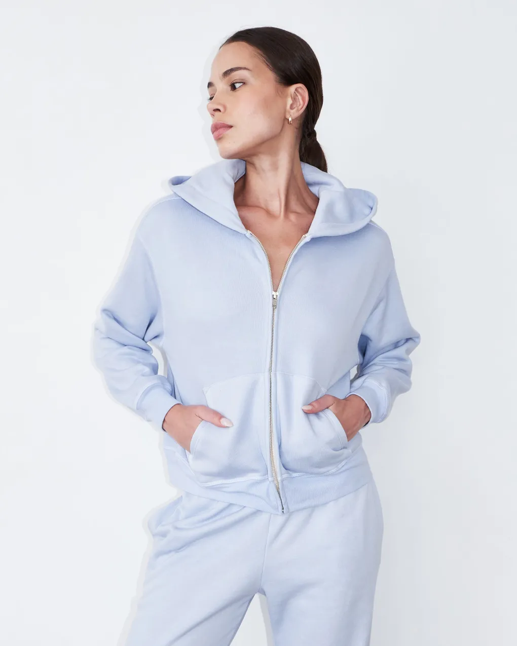 Sets|Zip-Up Hoodies*MONROW Teddy Fleece Relaxed Zip Up Hoody ICEYLILAC