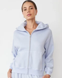 Sets|Zip-Up Hoodies*MONROW Teddy Fleece Relaxed Zip Up Hoody ICEYLILAC