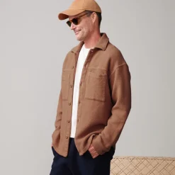 Mens Sale|Men's Sale*MONROW Teddy Fleece Shacket CARAMEL
