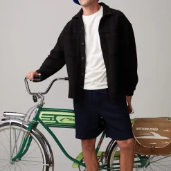 Mens Sale|Men's Sale*MONROW Teddy Fleece Shacket BLACK