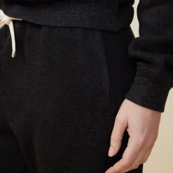 Sweats*MONROW Teddy Fleece Straight Leg Sweat BLACK