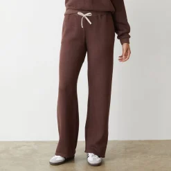 Sweats*MONROW Teddy Fleece Straight Leg Sweat DARKOAK
